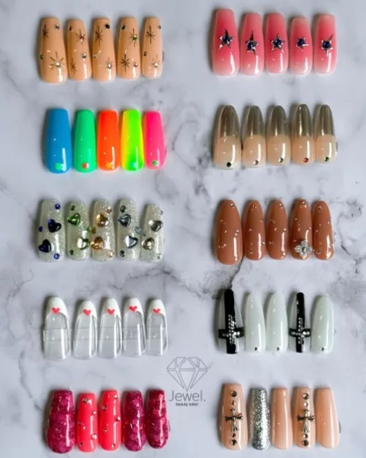 Simple Fixed Set (Includes Removal) 120 mins/hands (includes accessories: mirror/aurora/French/gradient, etc.) · 10 designs to choose from